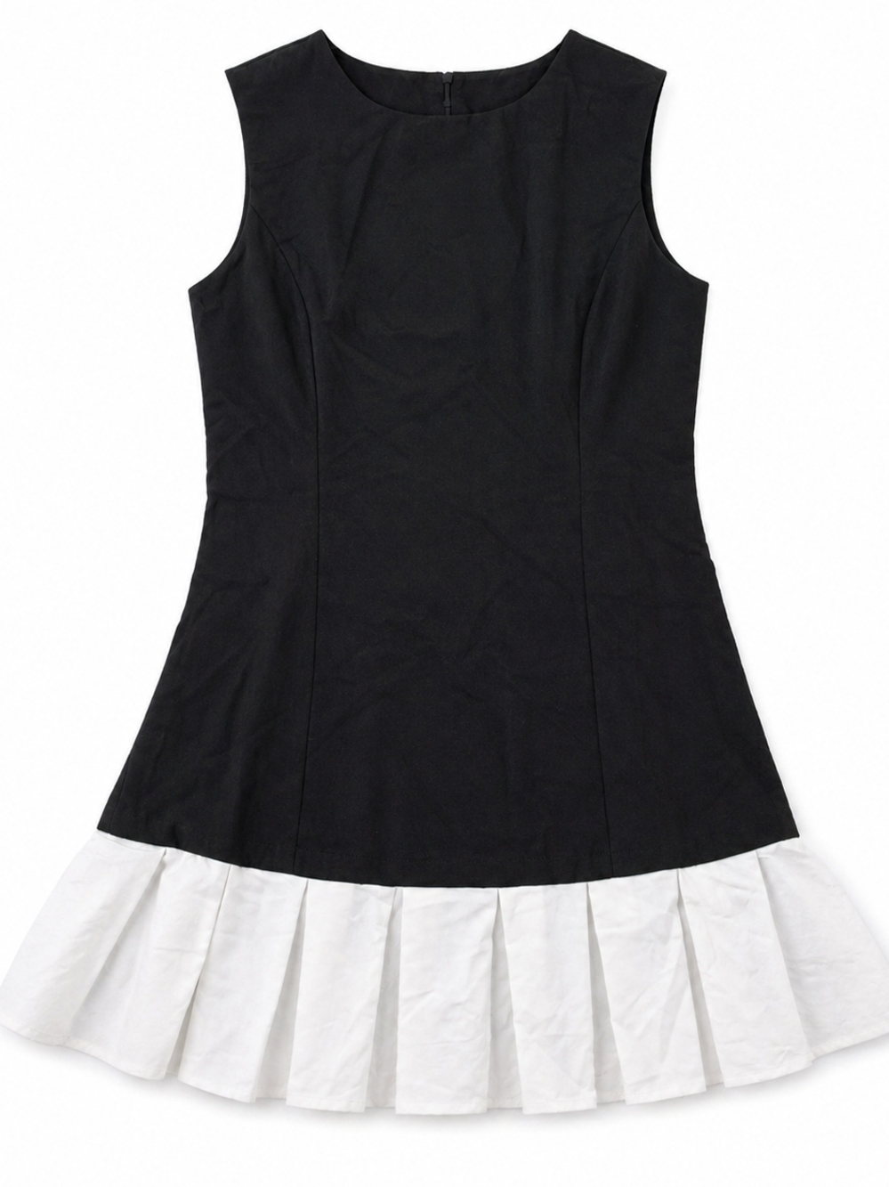 Yozy Black White Drop Waist Skort Dress Size 8/10 Pleated Hem Built In Shorts